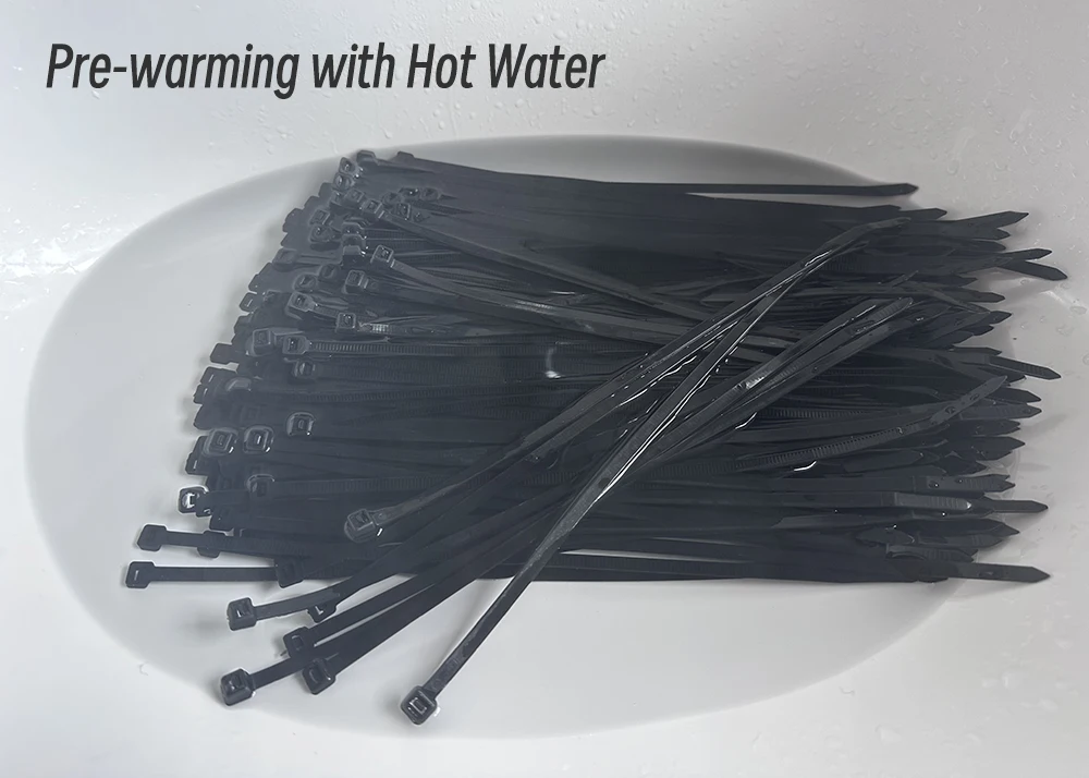 Pre-warming with Hot Water-Solutions to Prevent Cable Ties from Breaking in Winter